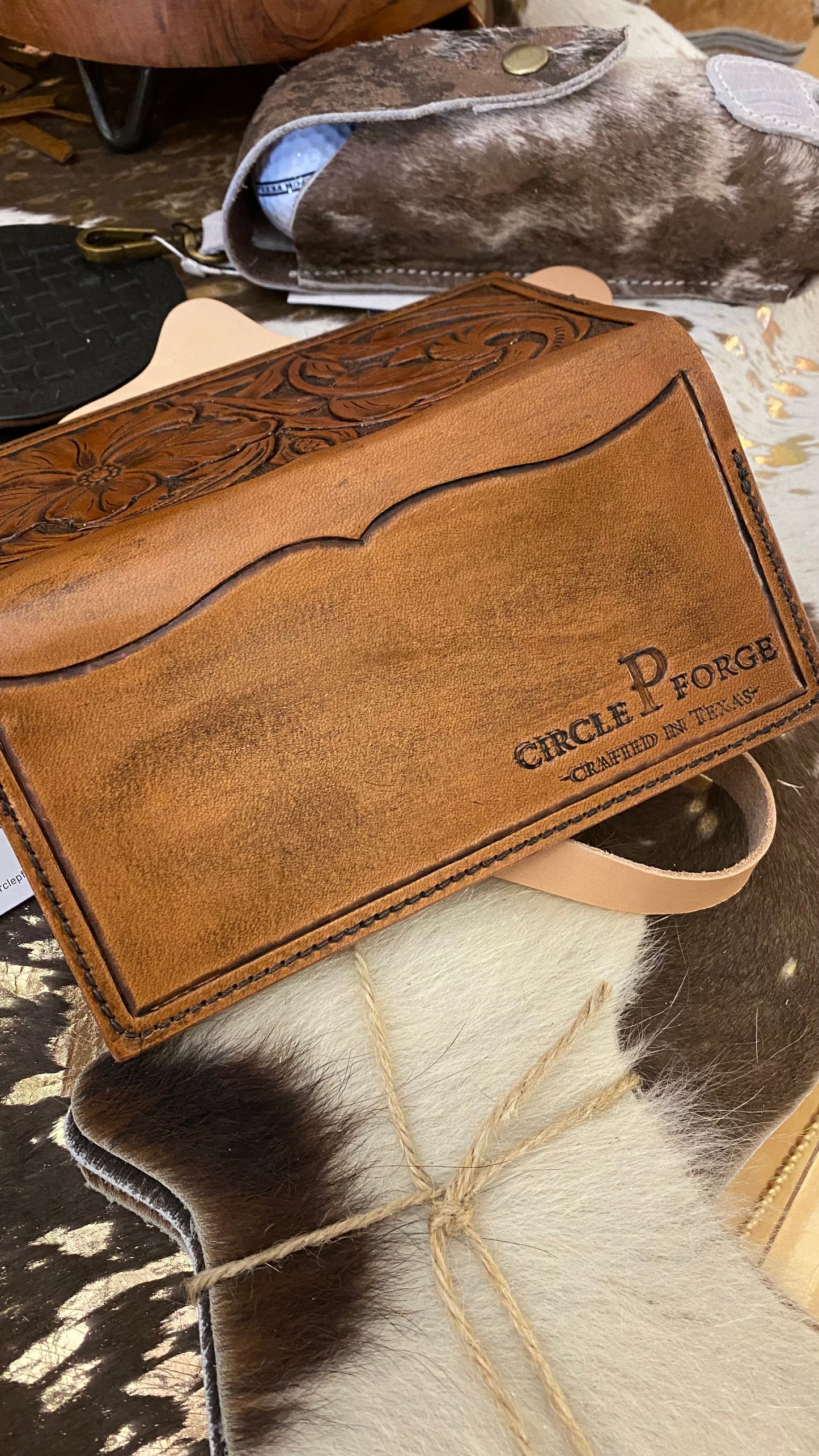 Checkbook Cover, hand-tooled