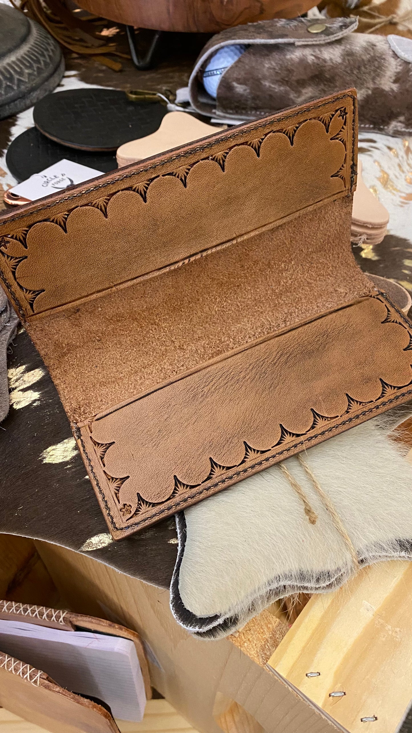Checkbook Cover, hand-tooled